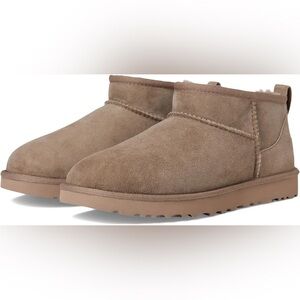 UGG Mini Classic Ultra Mini Suede Ankle Booties in Caribou